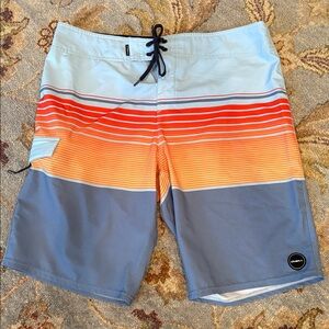 ✨ LIKE NEW ✨ O'Neill Sunset Striped Board Shorts, size 34 waist